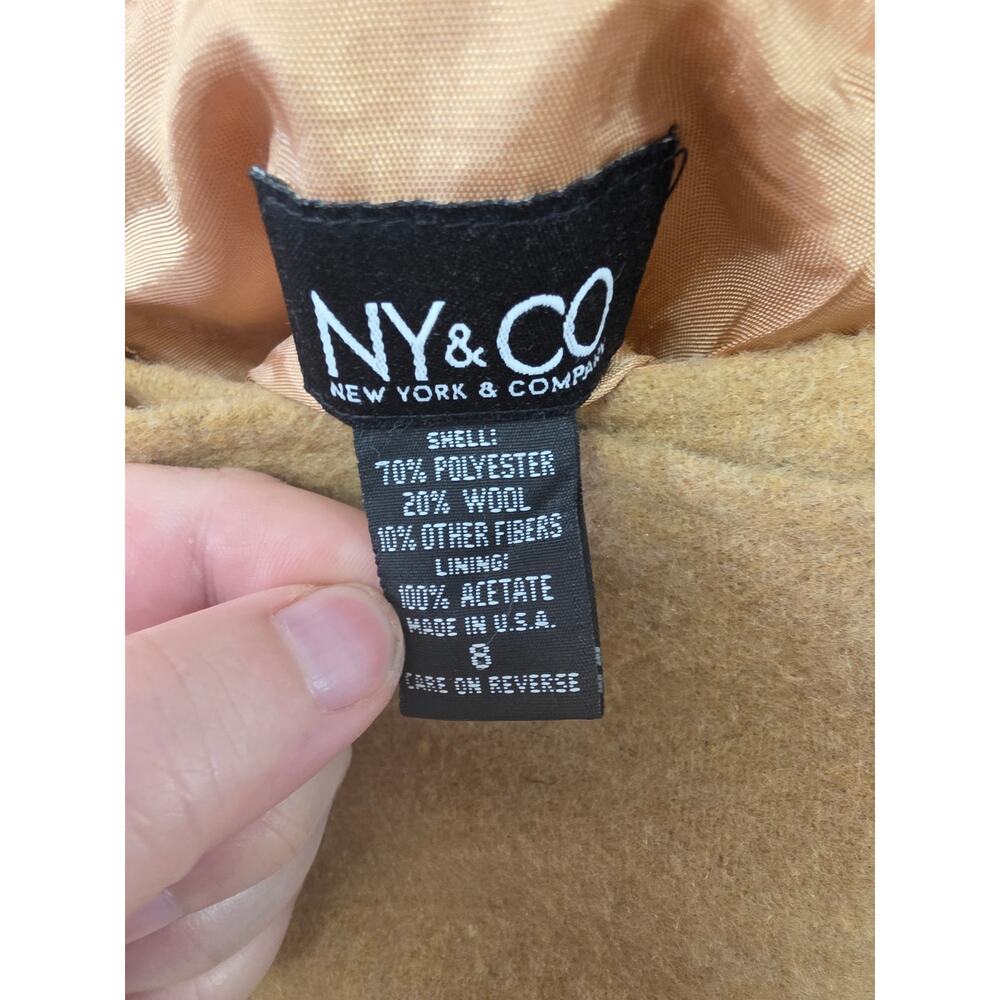NY & Co Tan Fringe Wrap Skirt Size 8 – Wool Blend Boho Western Cowgirl Style - Picture 4 of 5